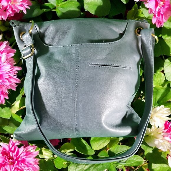 Great American Leather Gray Leather Crossbody Purse Shoulder Bag 11699 - Picture 4 of 10